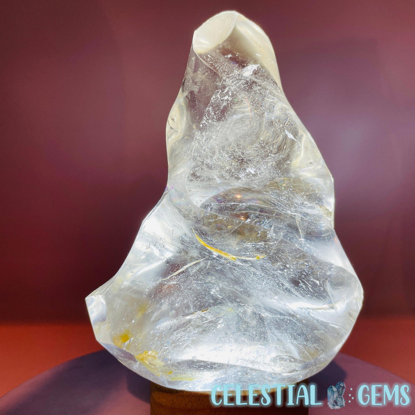 Pale Smoky Quartz Flame Large Freeform (Rainbows!)