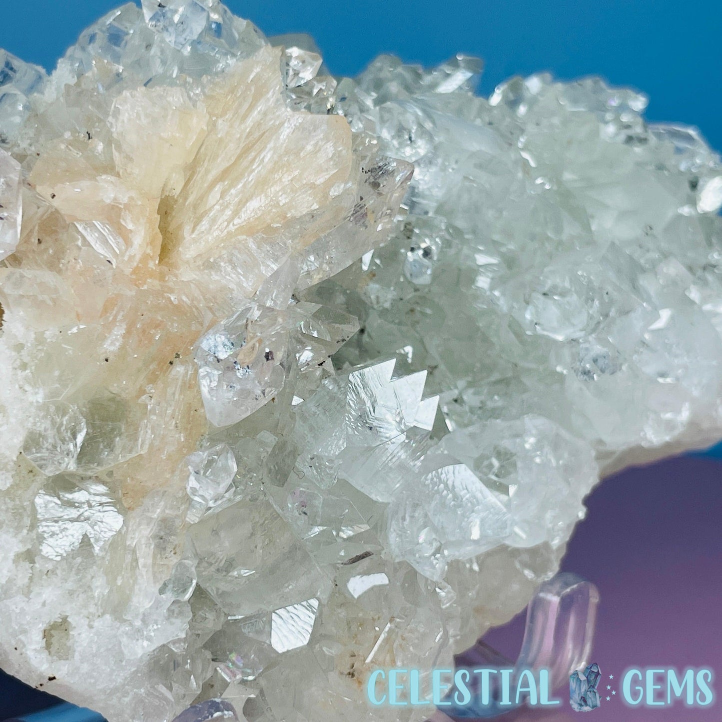 A Grade Diamond Apophyllite + Peach Stilbite Medium Cluster