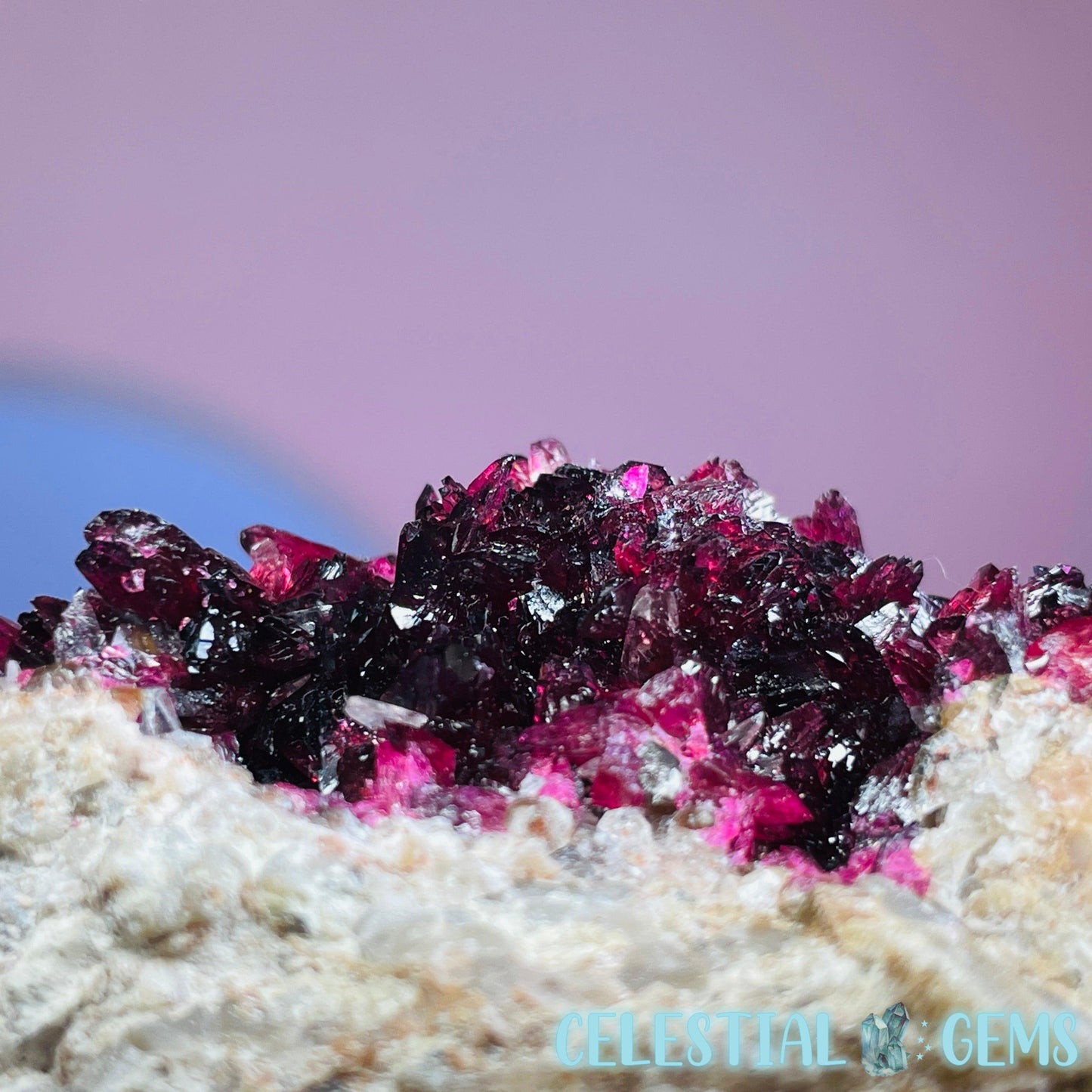 EXTREMELY RARE Bou Azzer Roselite + Calcite on Matrix Large Specimen (Multiple Pockets)