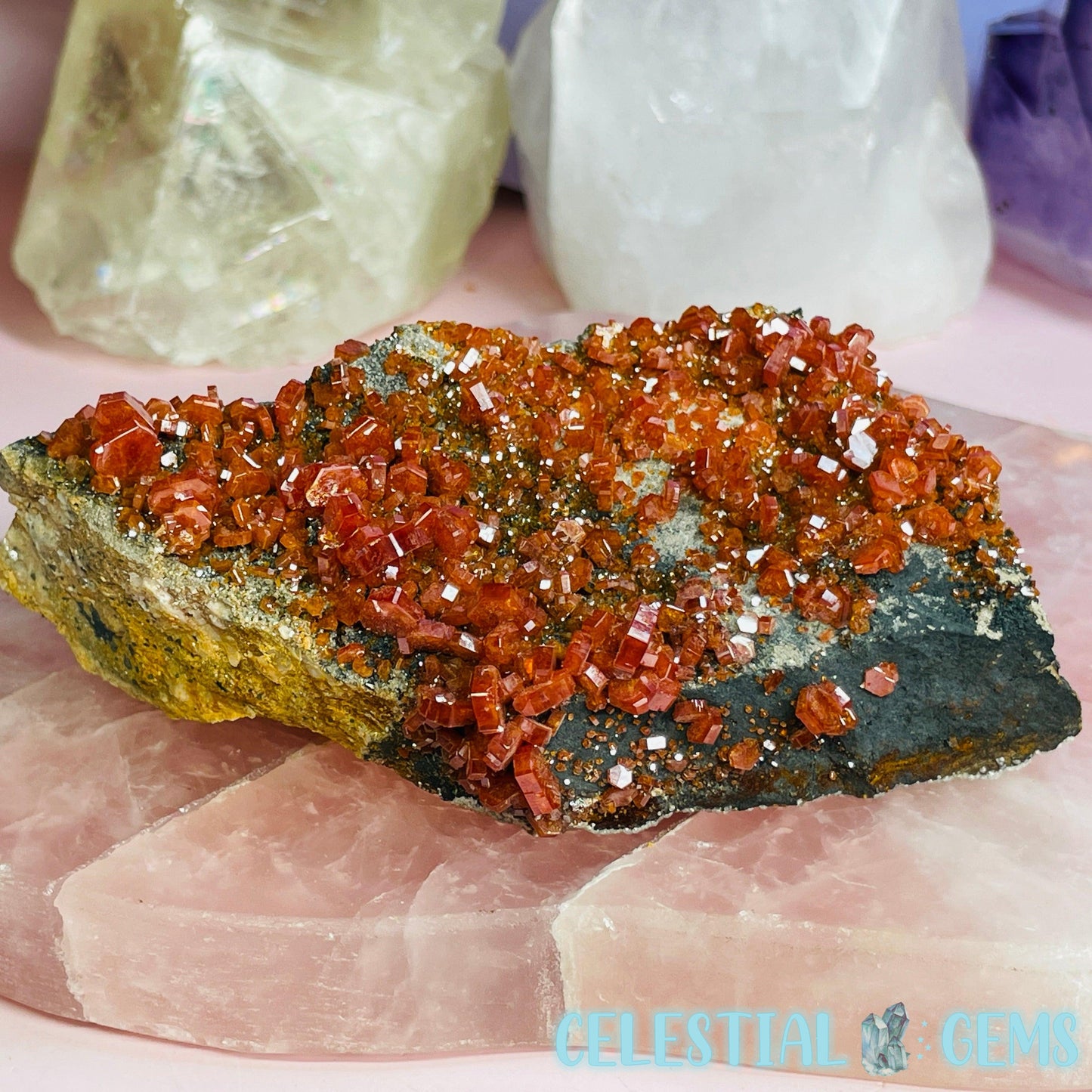 Vanadinite Medium Cluster Specimen G (VIDEO)