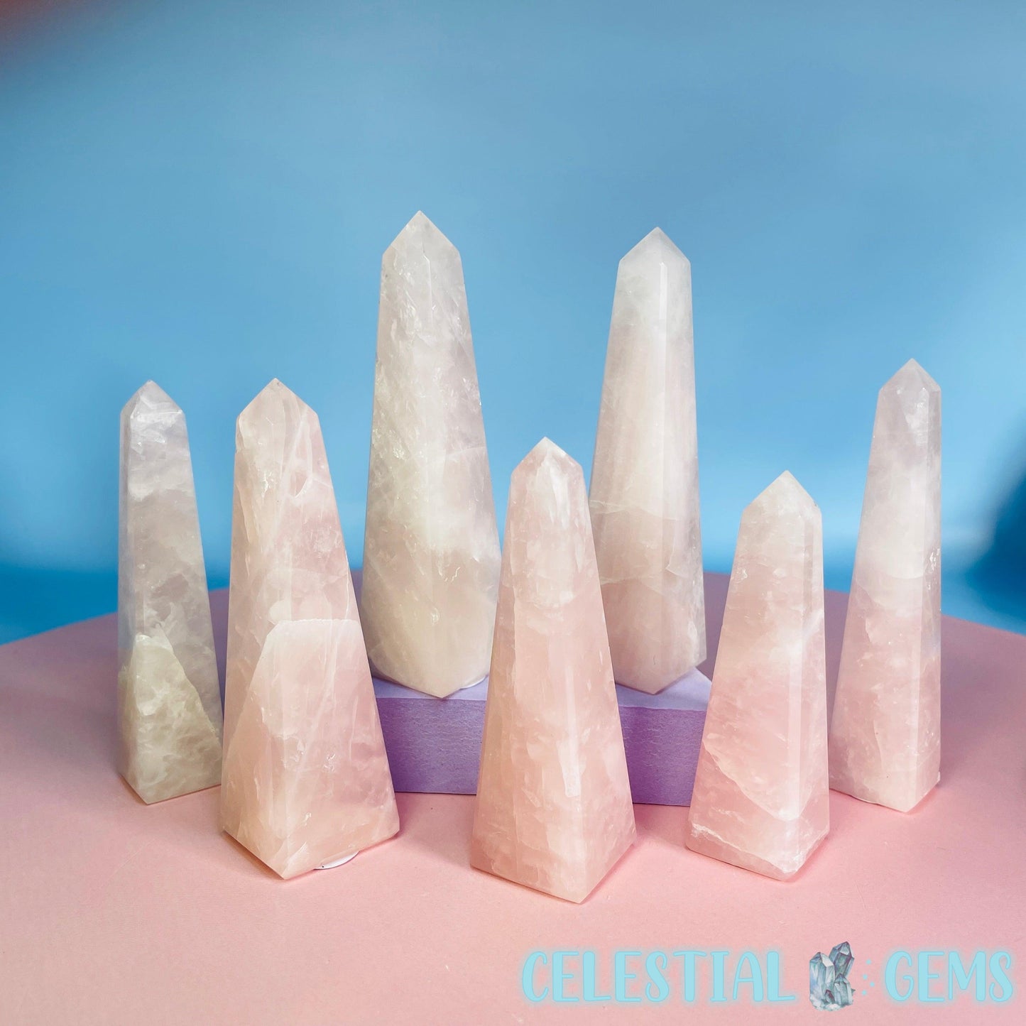 Rose Quartz Obelisk Small Tower