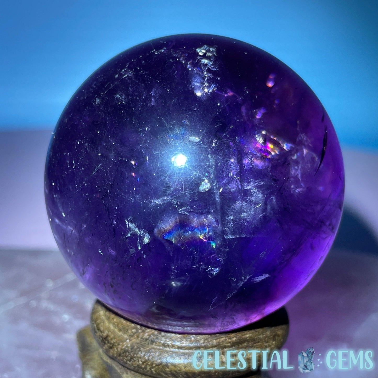A Grade Bolivian Phantom Ametrine Medium Sphere (Video)