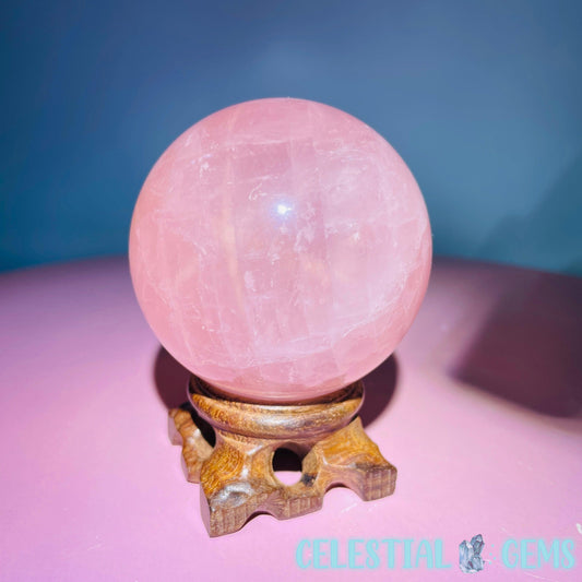 Rose Quartz Medium Sphere (Star Flash in Video!)