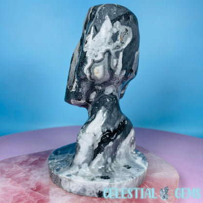 Picasso Jasper Easter Island 'Moai' Man Statue Medium Carving