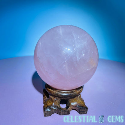 Rose Quartz Medium Sphere (Star Flash in Video!)