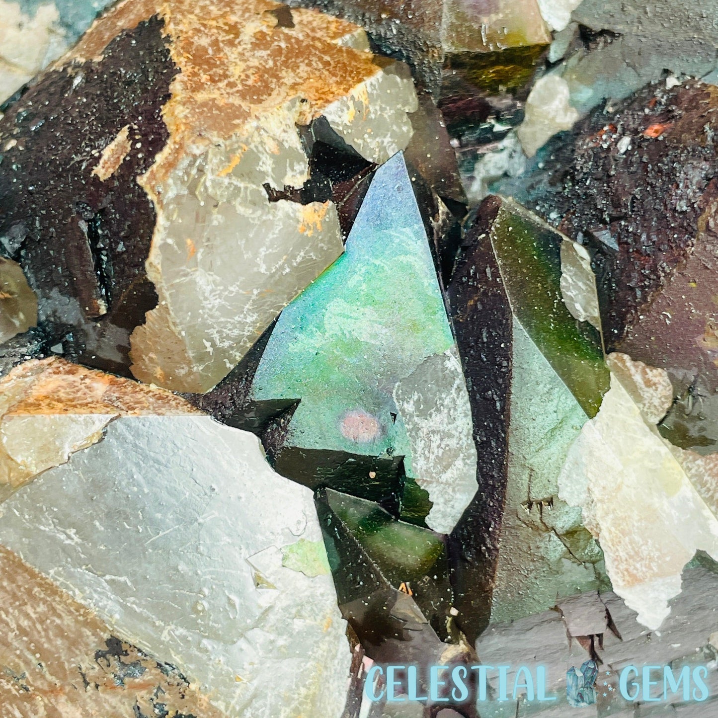 Goethite-Coated Quartz Large-Toothed Point Formation