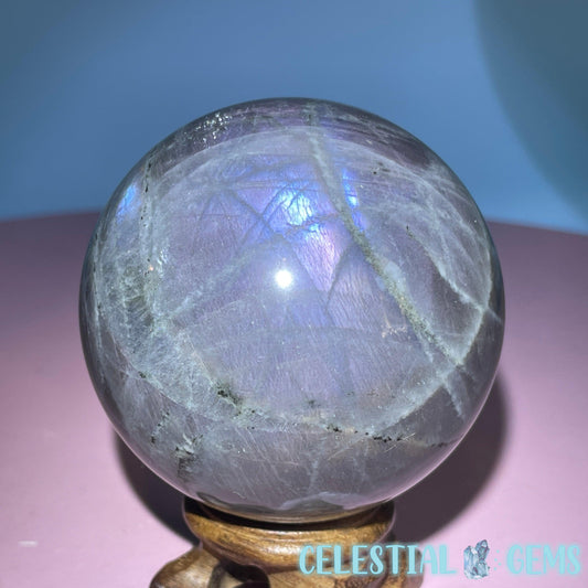 Purple Labradorite Large Sphere (Video)