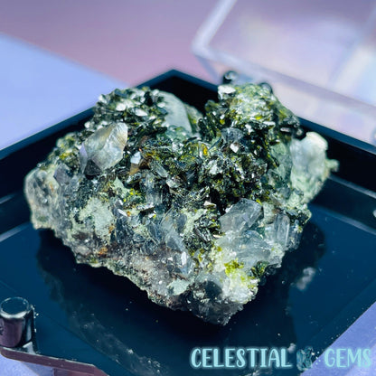 Epidote + Smoky Quartz Small Cluster Specimen