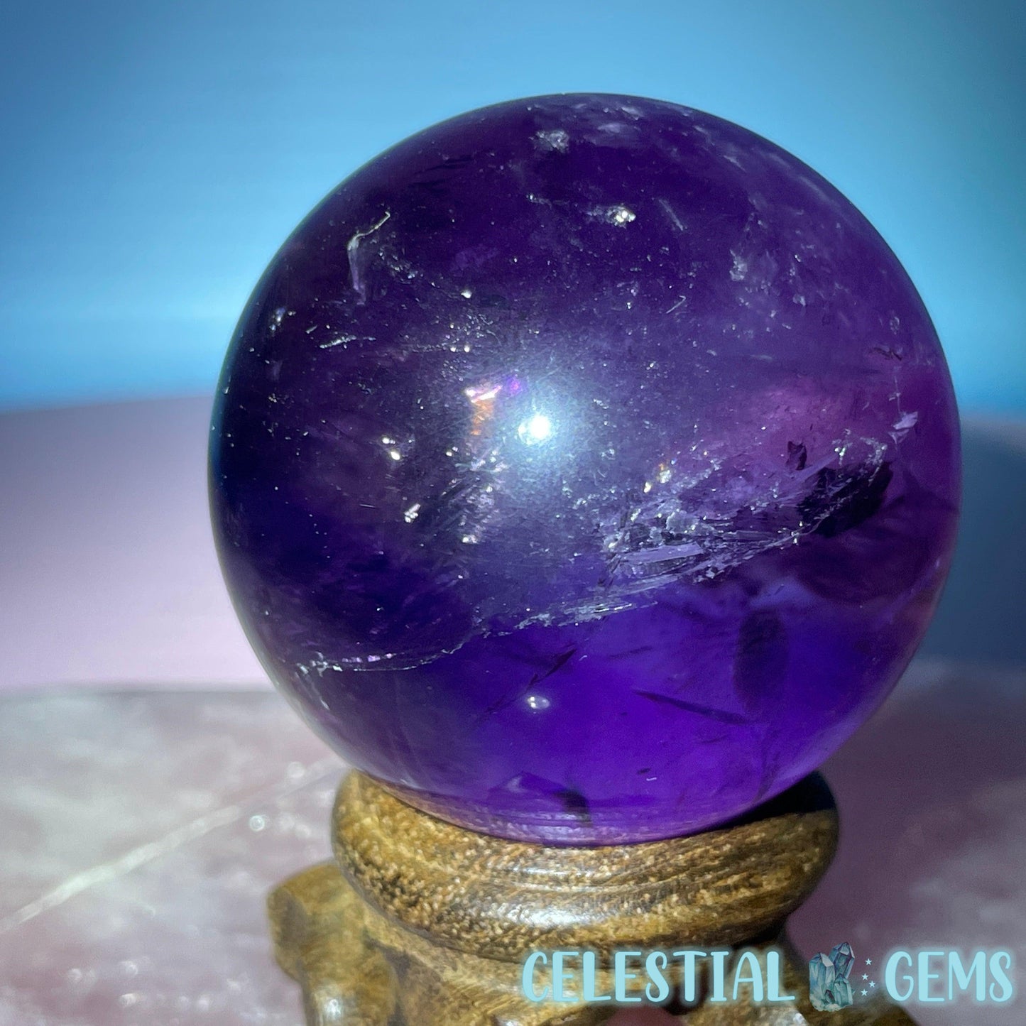 A Grade Bolivian Phantom Ametrine Medium Sphere (Video)