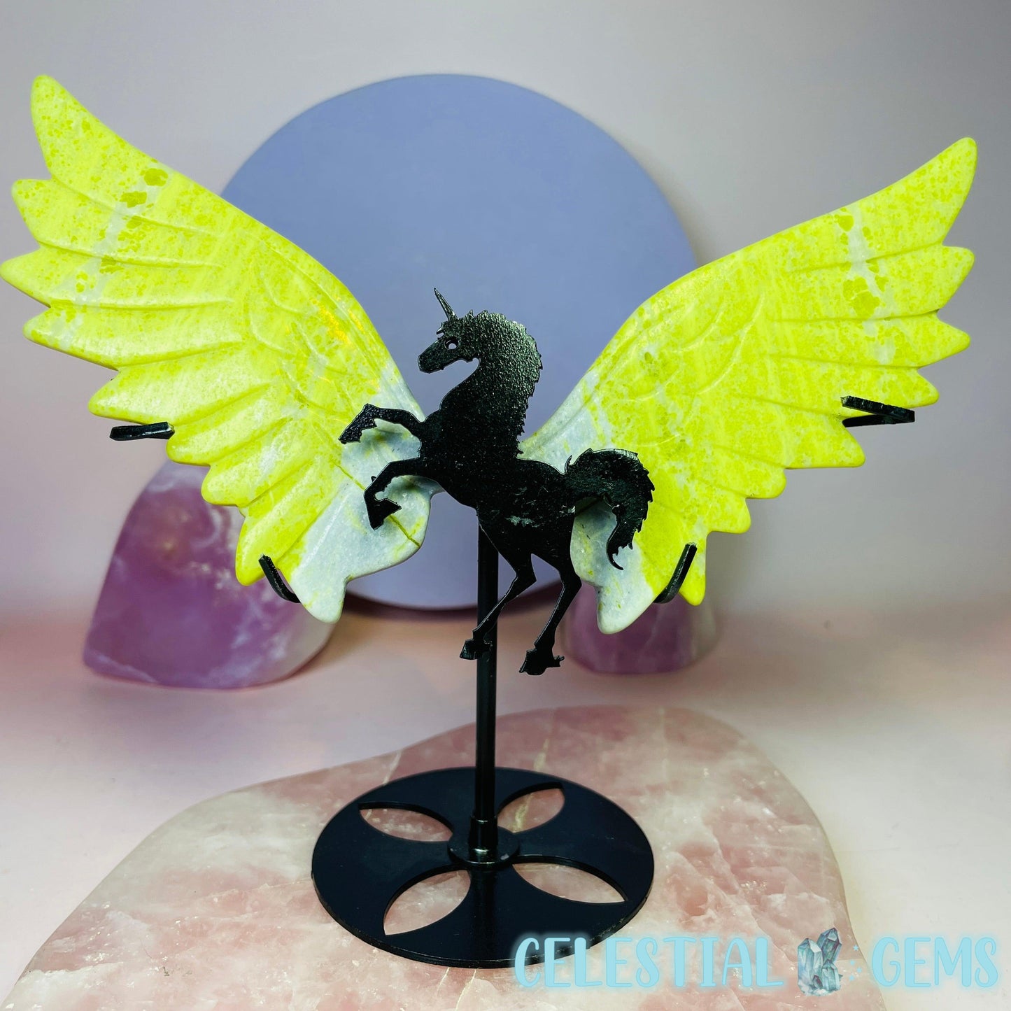 Unicorn/Pegasus Wings Medium Carving on Stand