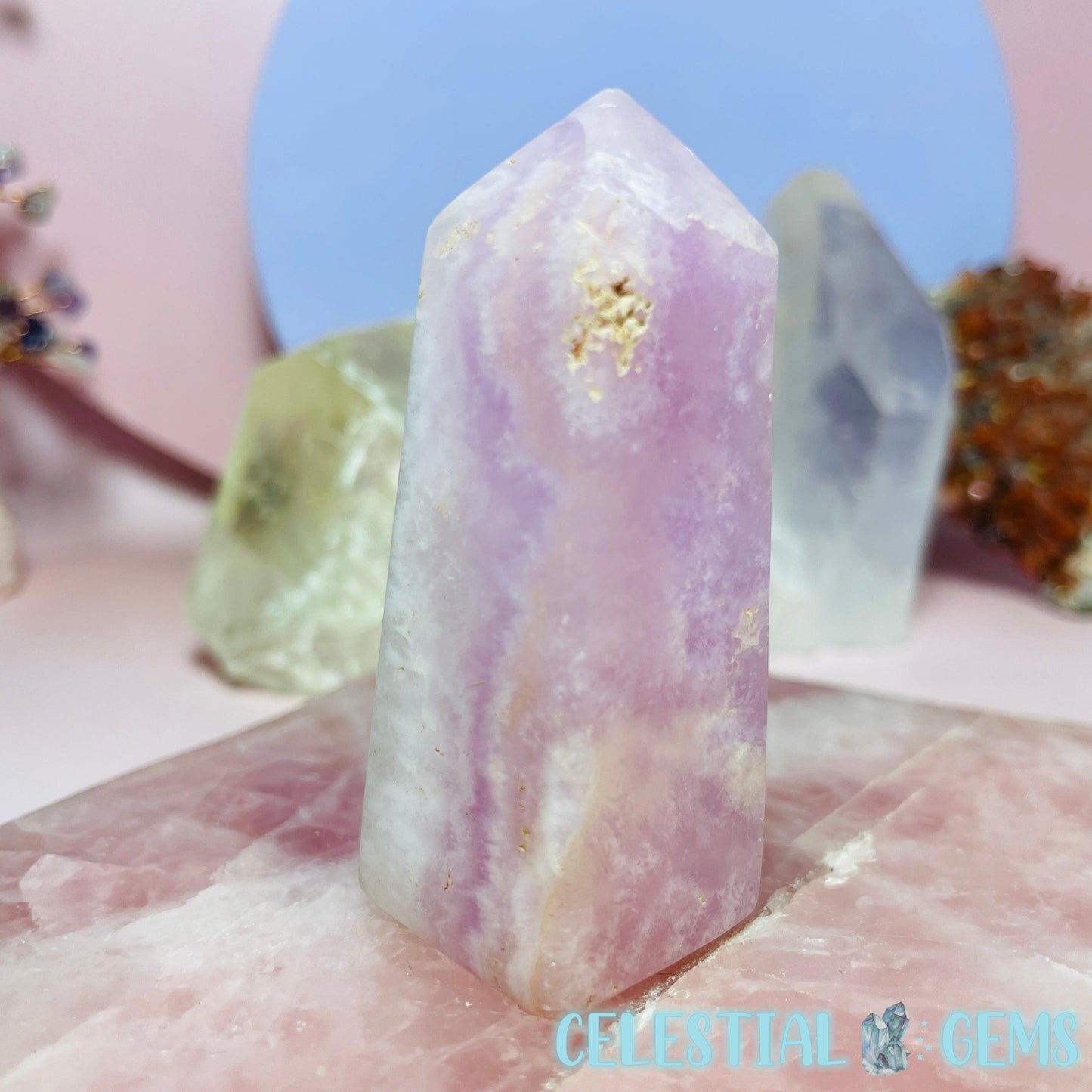 Pink Aragonite Small-Medium Obelisk Tower