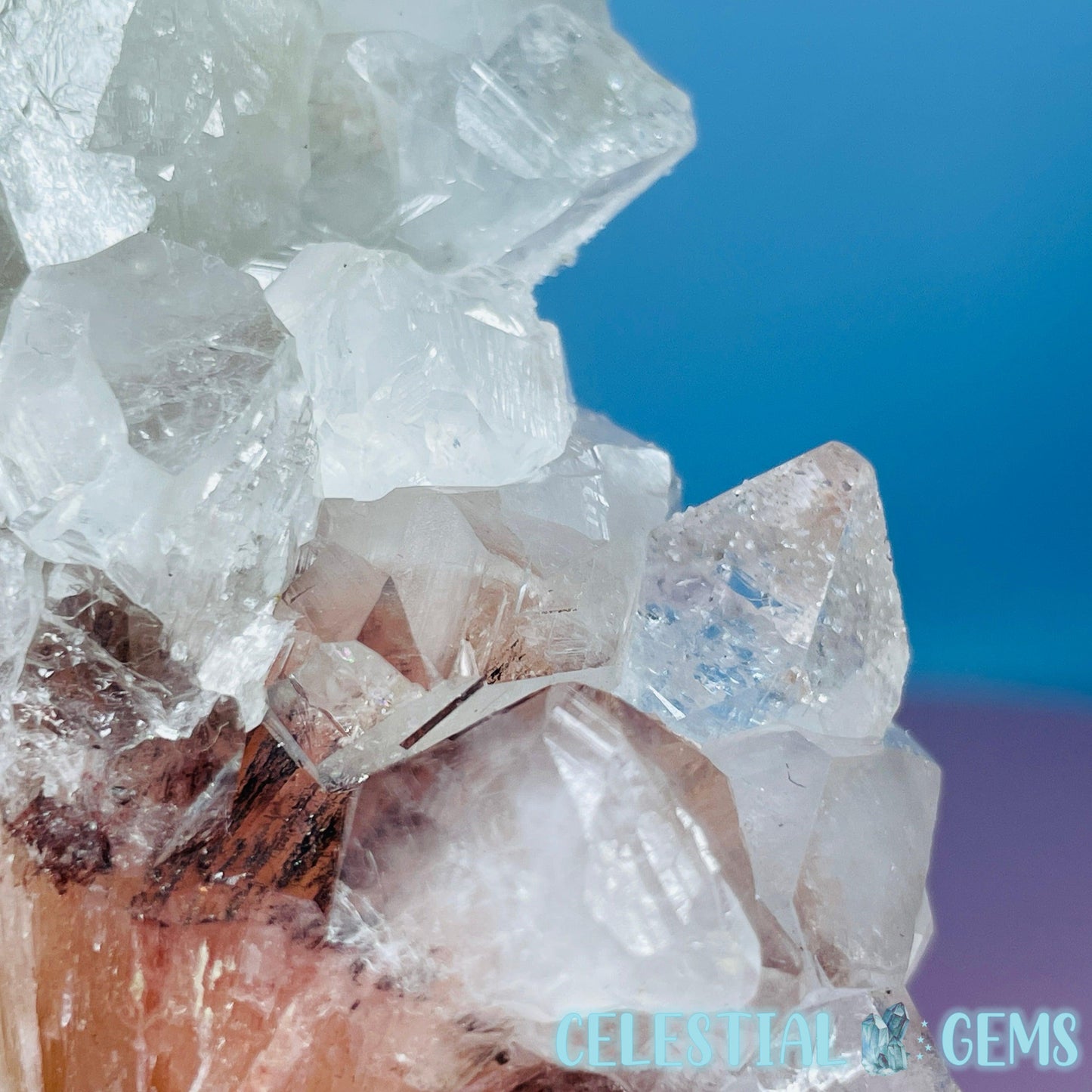 A Grade Diamond Apophyllite + Peach Stilbite + Heulandite Large Cluster