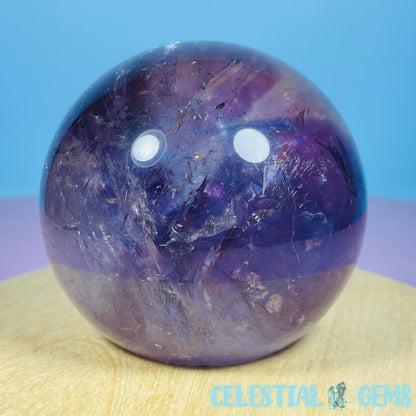 High Grade 'Trapiche' Phantom Amethyst Medium Sphere (Video)