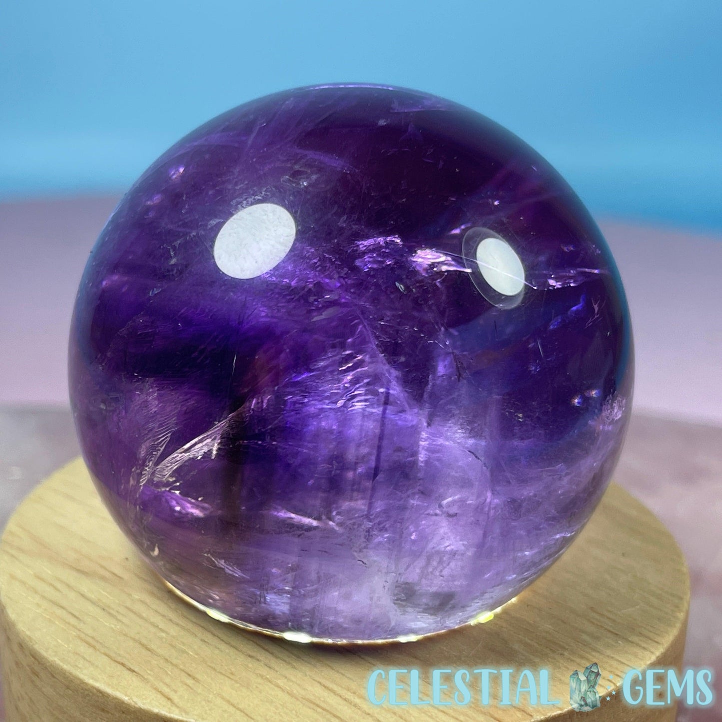 A Grade Bolivian Phantom Ametrine Medium Sphere (Video)