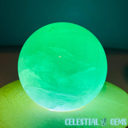 Green Fluorite Medium Sphere (UV Reactive)