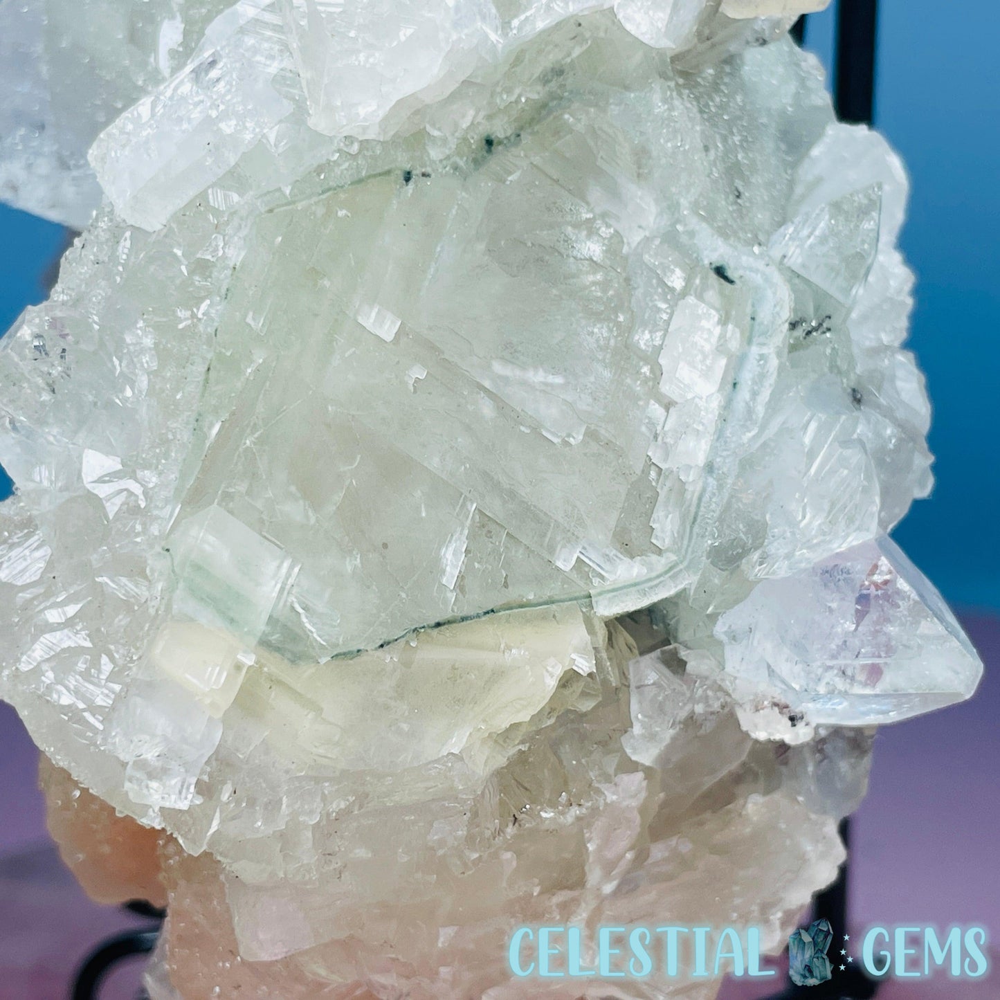 A Grade Diamond Apophyllite + Peach Stilbite + Heulandite Large Cluster