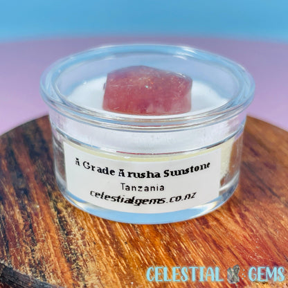 A Grade Arusha Sunstone Raw Mini Gemstone in Specimen Pottle (Video)