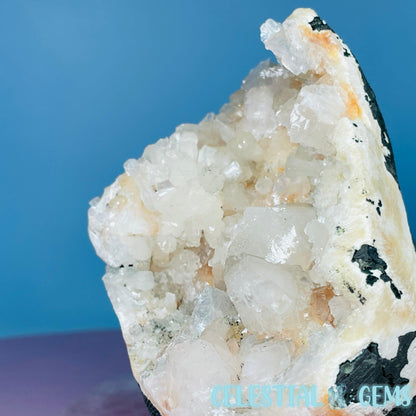 Peach Heulandite + White Stilbite Cluster Geode Standing Medium Freeform