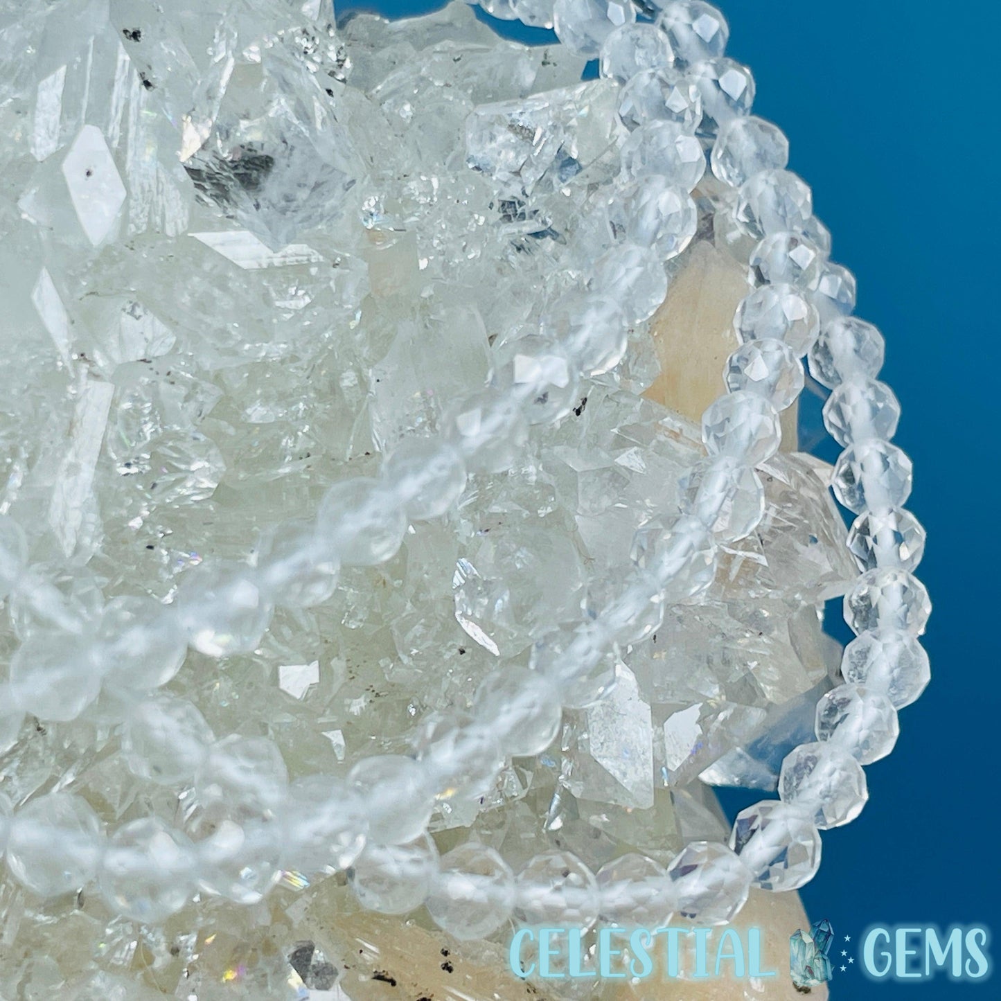 Clear Quartz Faceted 4mm Bracelet