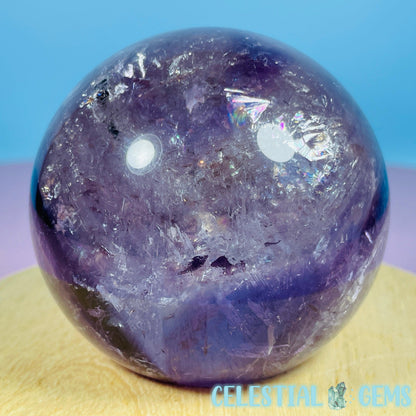 High Grade 'Trapiche' Phantom Amethyst Medium Sphere (Video)