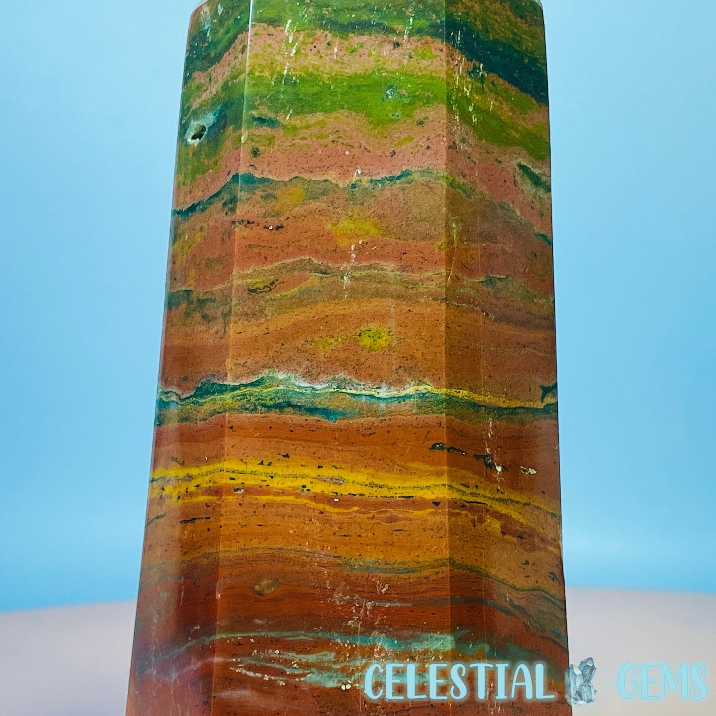 Red/Green Ocean Jasper Large Chunky Tower