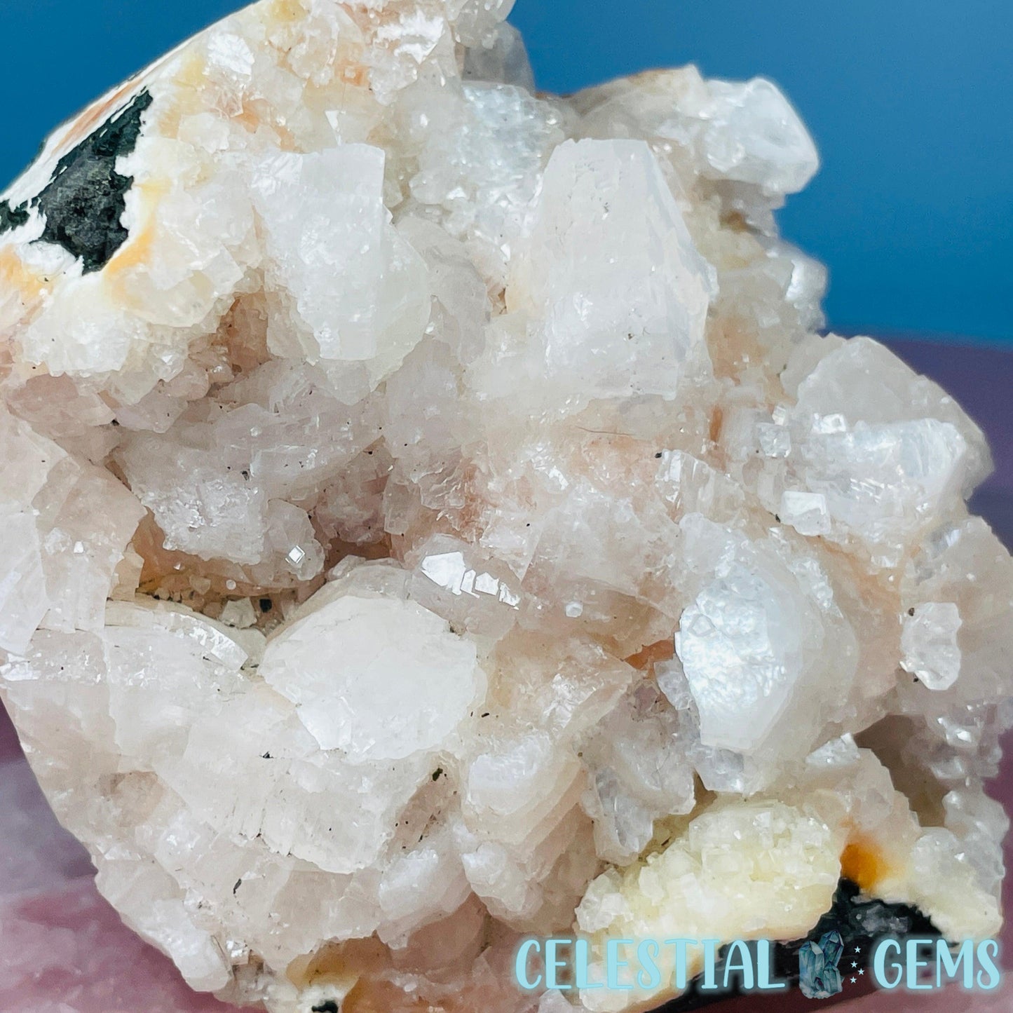 Peach Heulandite Cluster Geode Medium Standing Freeform