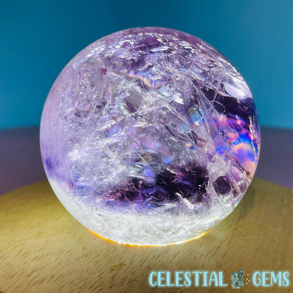 High Grade 'Trapiche' Phantom Amethyst Medium Sphere (Video)