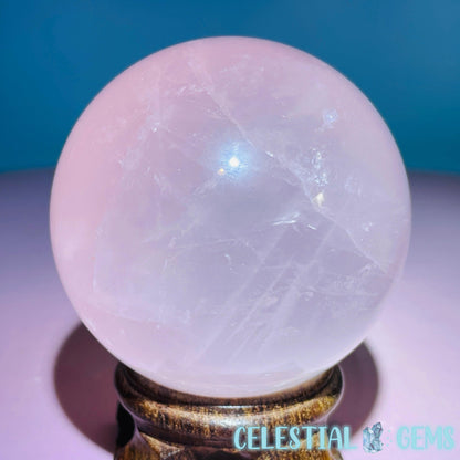 Rose Quartz Medium Sphere (Star Flash in Video!)