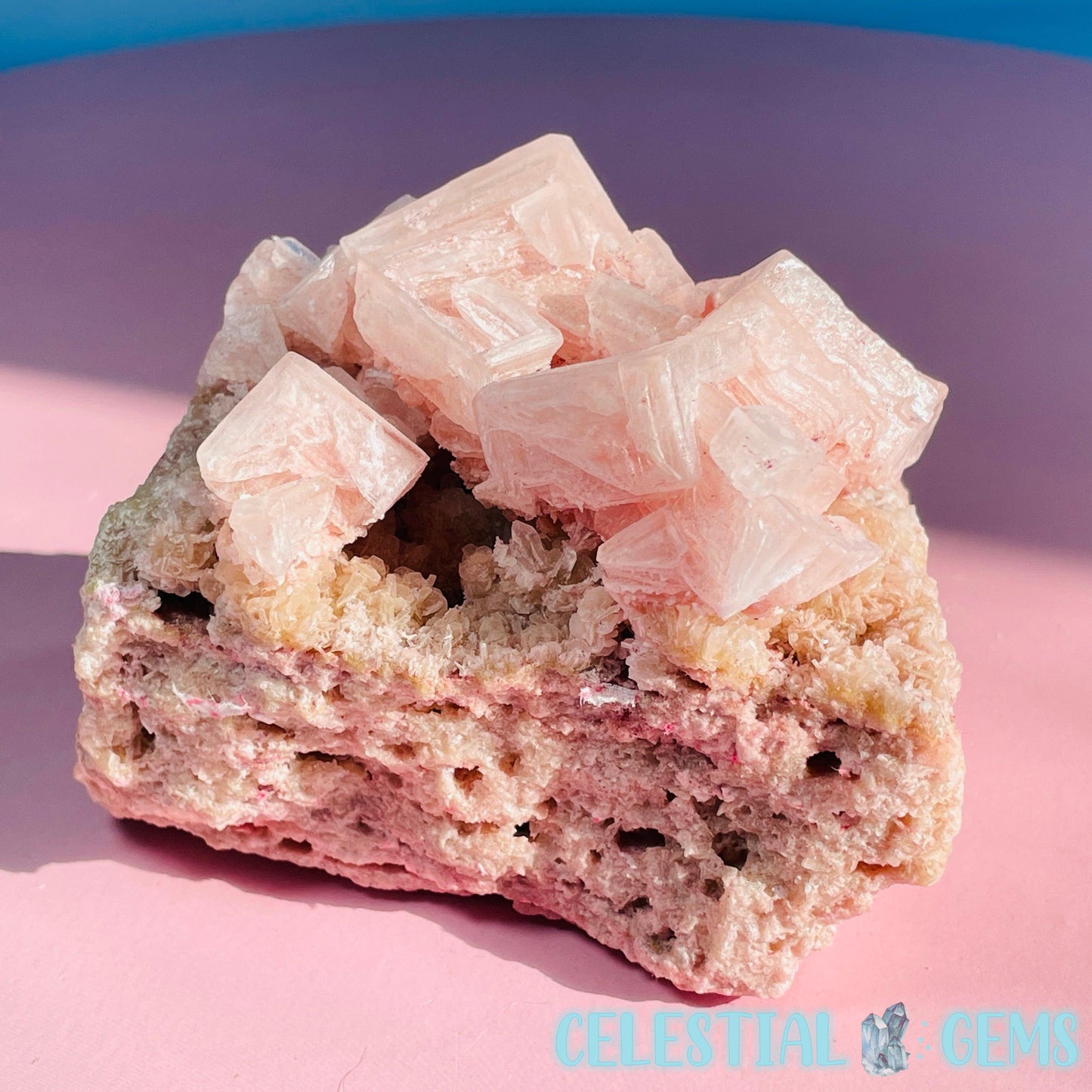 Rare Pink Halite on Trona Medium Specimen