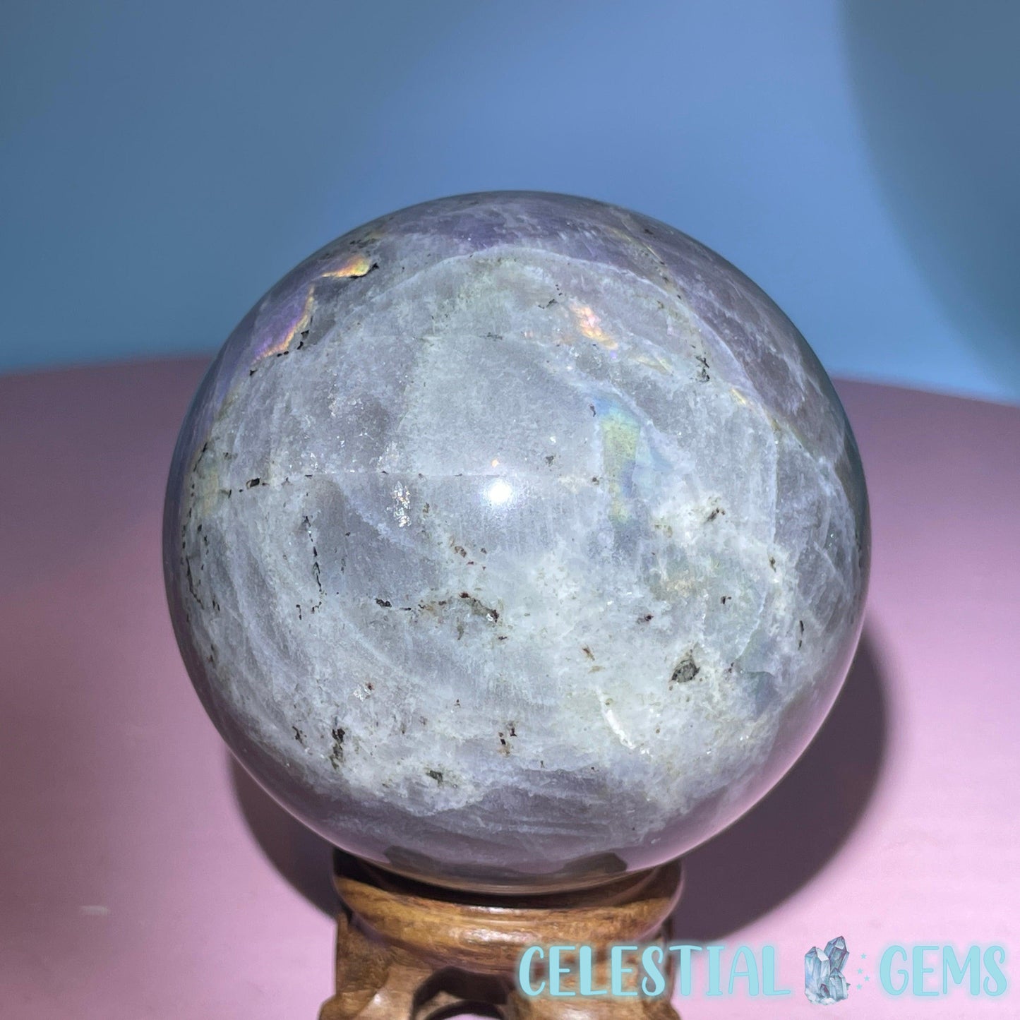 Purple Labradorite Large Sphere (Video)