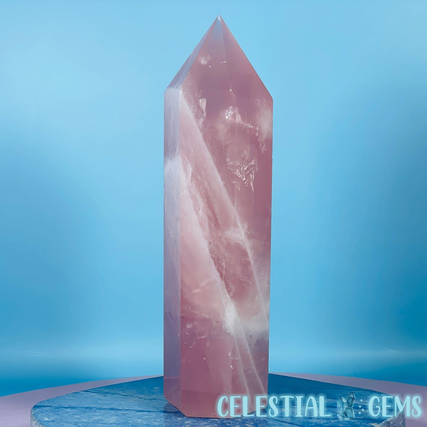 High Grade Rose Quartz Large Tower