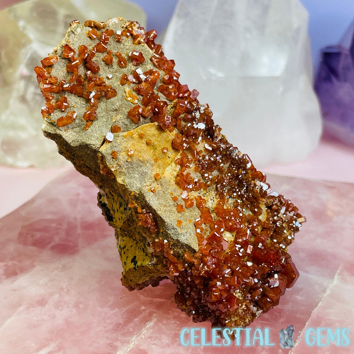 Vanadinite Medium Cluster Specimen D (VIDEO)