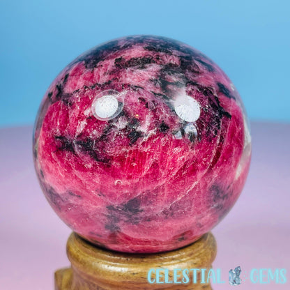 High Grade Rhodonite + Quartz Medium Sphere