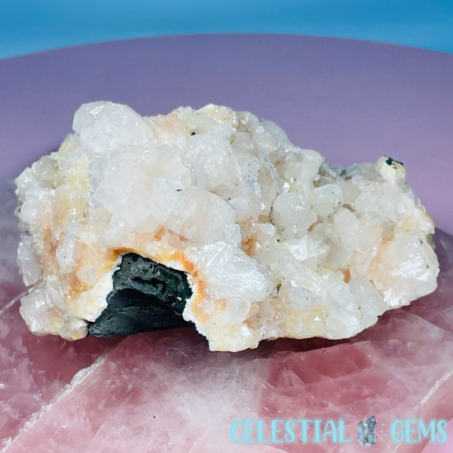 Peach Heulandite Cluster Geode Medium Freeform