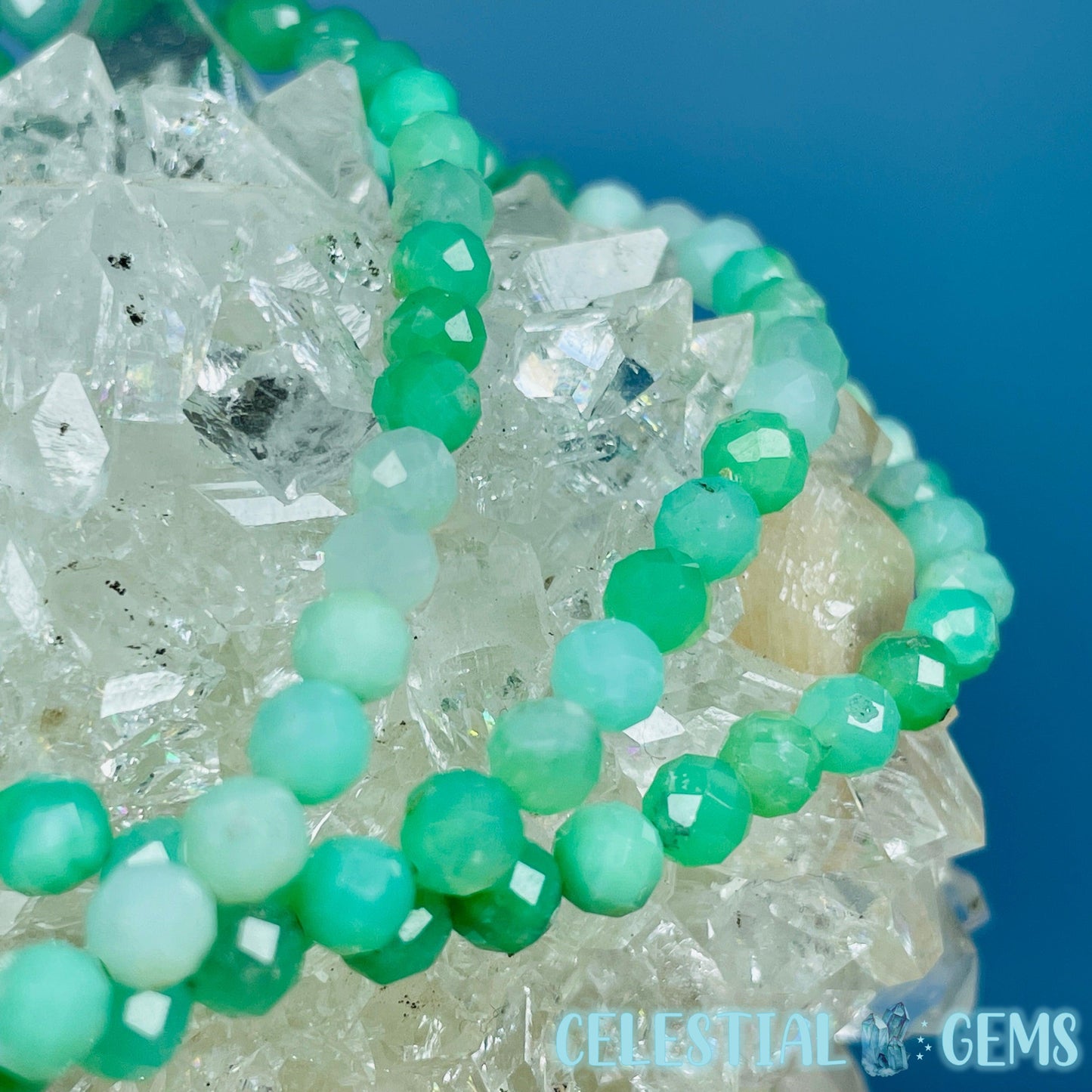 Chrysoprase Jade Faceted 4mm Bracelet