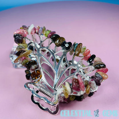 Mixed Tourmaline Butterfly Hair Claw Clip