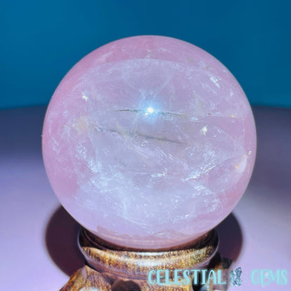 Rose Quartz Medium Sphere (Star Flash in Video!)