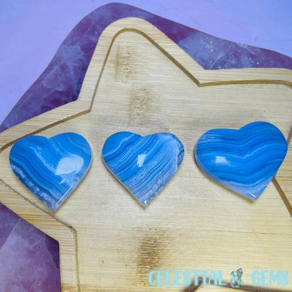 Blue Lace Agate Heart Small Carving