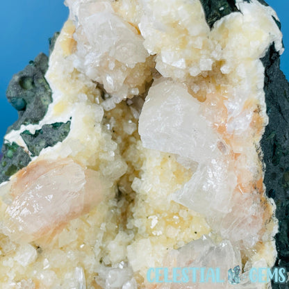 Peach Heulandite Cluster Geode Standing Medium Freeform