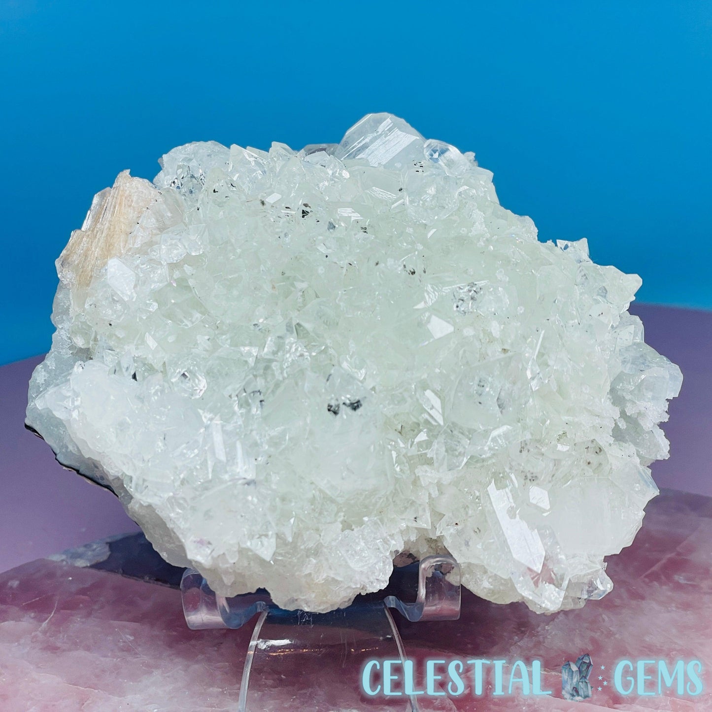 A Grade Diamond Apophyllite + Peach Stilbite Medium Cluster