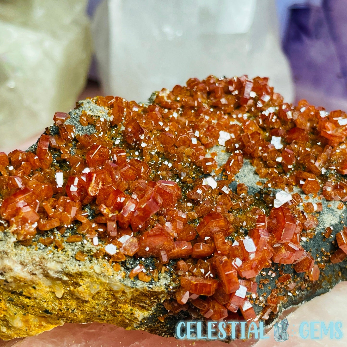 Vanadinite Medium Cluster Specimen G (VIDEO)