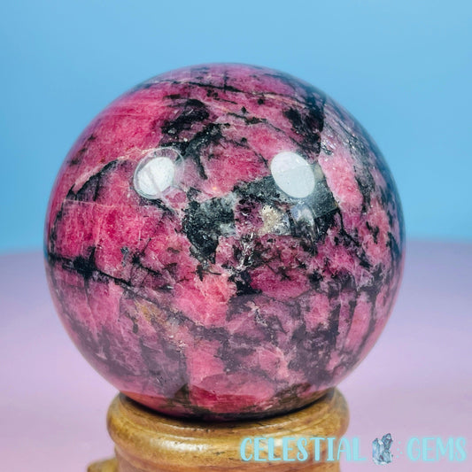 High Grade Rhodonite + Quartz Medium Sphere