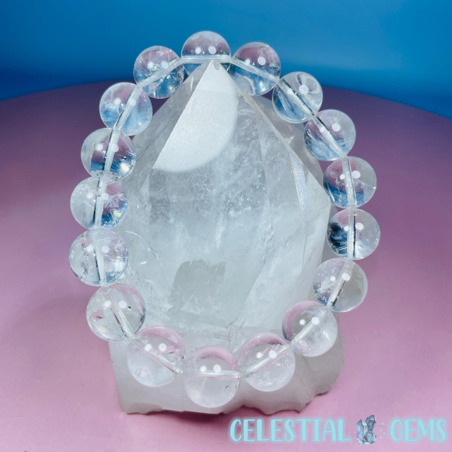 Rare Dumortierite in Quartz 'Blue Needle' 12mm Bracelet