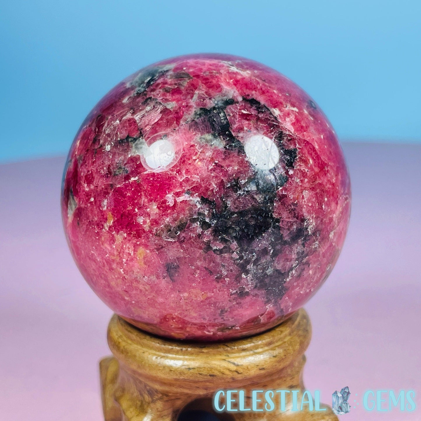 High Grade Rhodonite + Quartz Medium Sphere