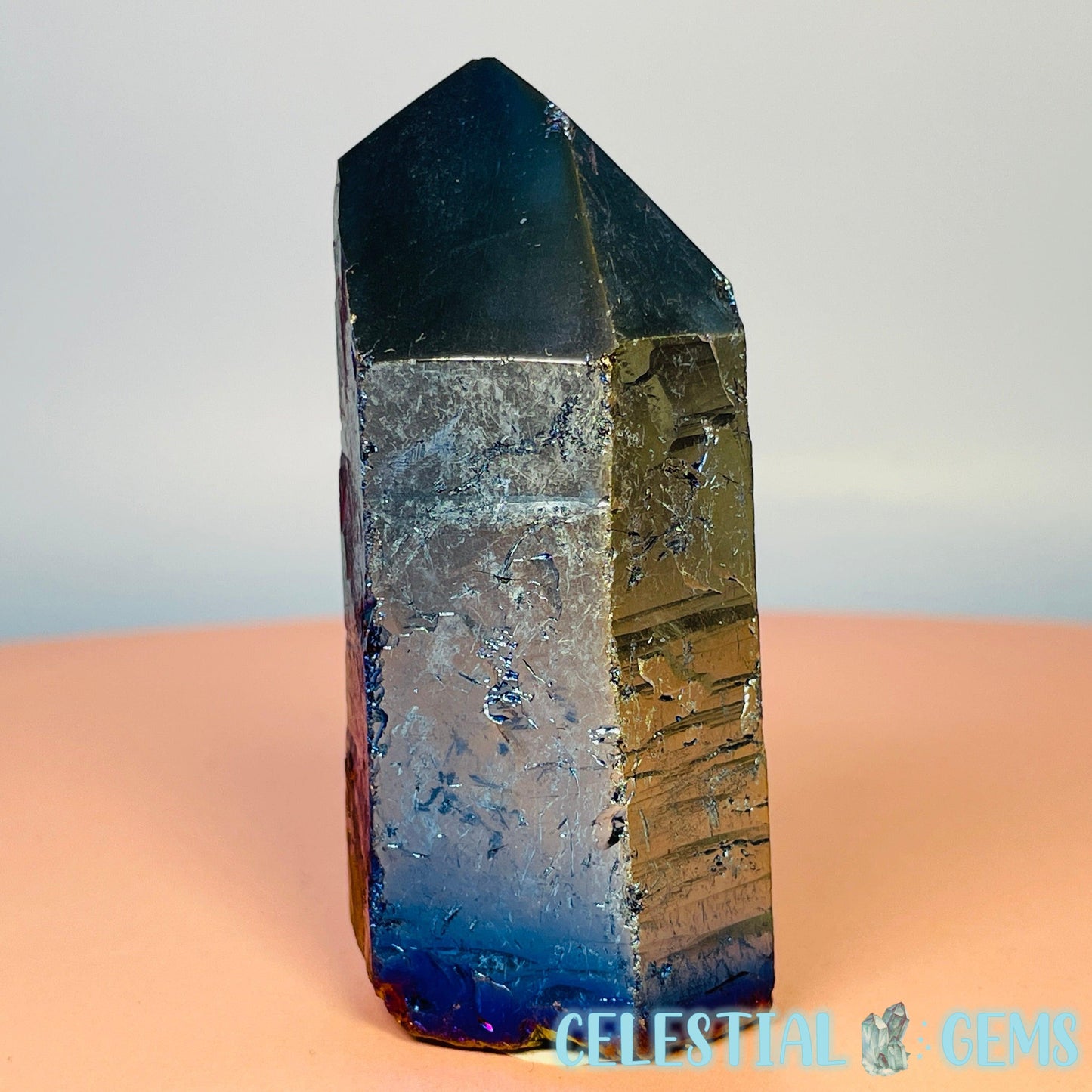 Titanium Aura Quartz Raw Point