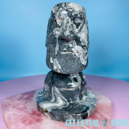 Picasso Jasper Easter Island 'Moai' Man Statue Medium Carving