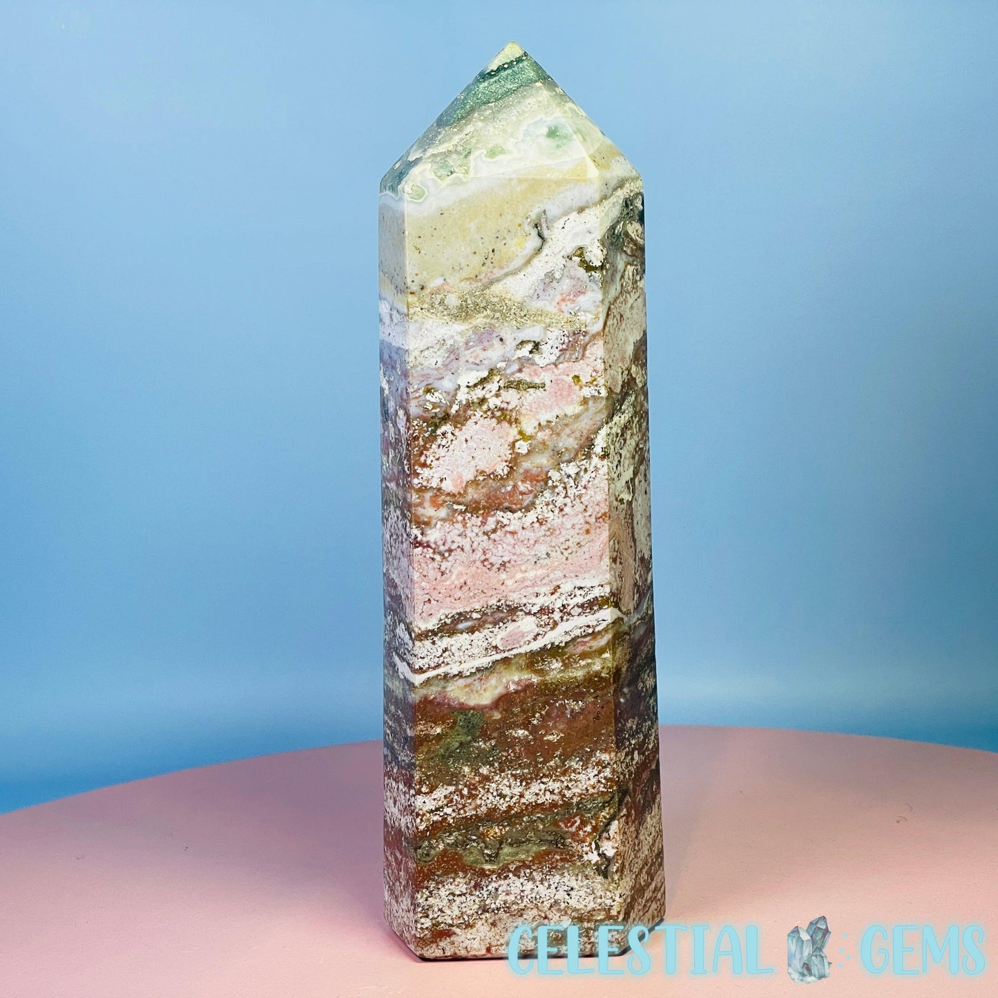 Multicoloured Ocean Jasper Large Chunky Tower