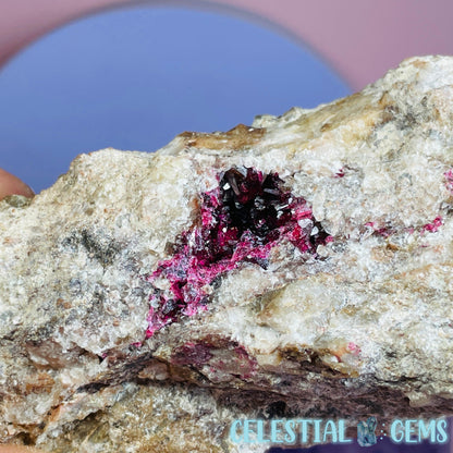 EXTREMELY RARE Bou Azzer Roselite + Calcite on Matrix Large Specimen (Multiple Pockets)