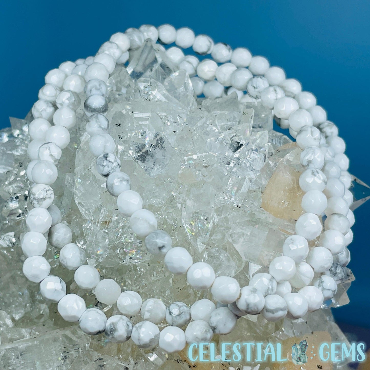 Howlite Faceted 4mm Bracelet