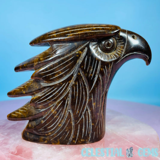 Tigers Eye Eagle Bird Medium Carving (Video)
